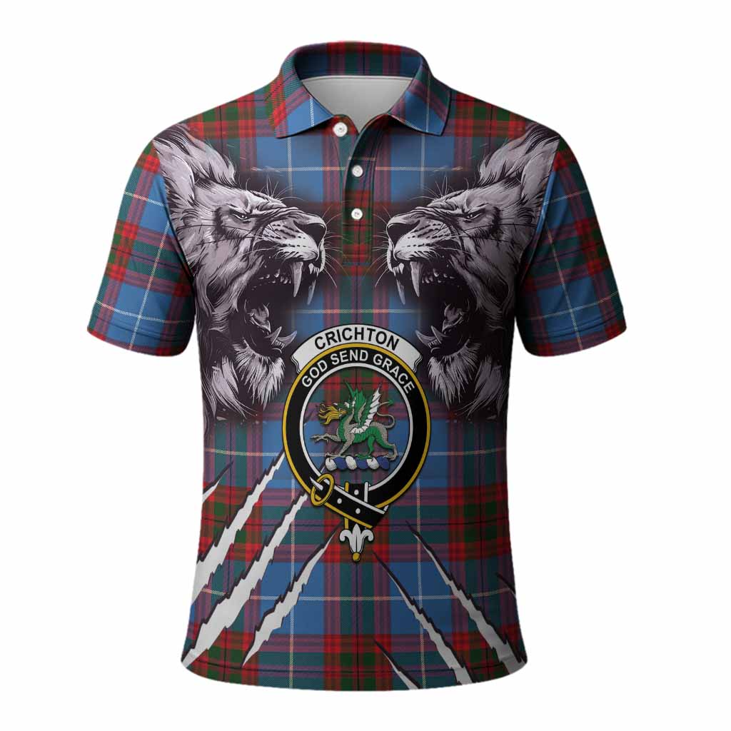 Crichton (Crighton) Tartan Crest Polo Shirt Ferocious Lion Style