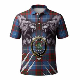 Crichton (Crighton) Tartan Crest Polo Shirt Ferocious Lion Style