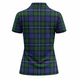 Donnachaidh Tartan Crest Women Polo Shirt Ferocious Lion Style
