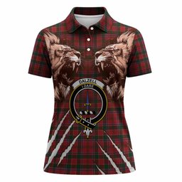 Dalzell (Dalziel) Tartan Crest Women Polo Shirt Ferocious Lion Style