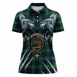 Abercrombie Tartan Crest Women Polo Shirt Ferocious Lion Style
