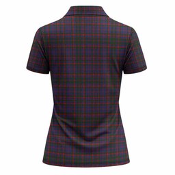 Cumming Tartan Crest Women Polo Shirt Ferocious Lion Style