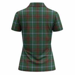 Gayre Tartan Crest Women Polo Shirt Ferocious Lion Style