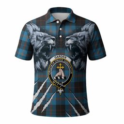 Garden (Gardyne) Tartan Crest Polo Shirt Ferocious Lion Style