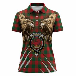 Moncrieff (Moncreiffe) Tartan Crest Women Polo Shirt Ferocious Lion Style