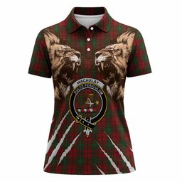 MacAulay (MacAuley) Tartan Crest Women Polo Shirt Ferocious Lion Style