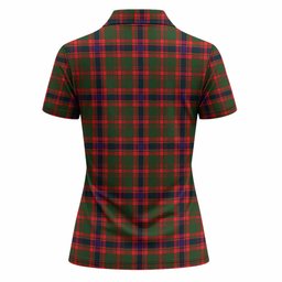 Kinninmont Tartan Crest Women Polo Shirt Ferocious Lion Style