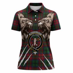 MacCulloch (McCulloch) Tartan Crest Women Polo Shirt Ferocious Lion Style