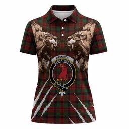 MacNicol (McNicol) Tartan Crest Women Polo Shirt Ferocious Lion Style