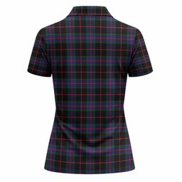 Nairn Tartan Crest Women Polo Shirt Ferocious Lion Style