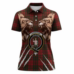 Livingstone (Livingston) Tartan Crest Women Polo Shirt Ferocious Lion Style