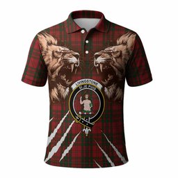 Livingstone (Livingston) Tartan Crest Polo Shirt Ferocious Lion Style