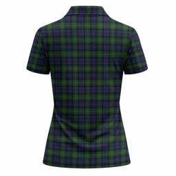 Gordon Tartan Crest Women Polo Shirt Ferocious Lion Style