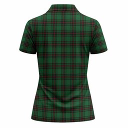 Lundin Tartan Crest Women Polo Shirt Ferocious Lion Style