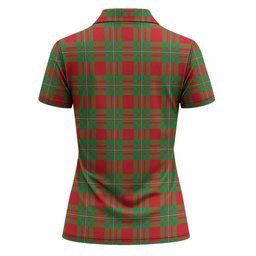 Grierson Tartan Crest Women Polo Shirt Ferocious Lion Style