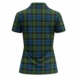 Newlands Tartan Crest Women Polo Shirt Ferocious Lion Style