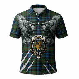 Newlands Tartan Crest Polo Shirt Ferocious Lion Style