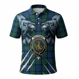 MacThomas (McThomas) Tartan Crest Polo Shirt Ferocious Lion Style