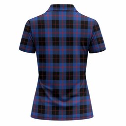 Maule Tartan Crest Women Polo Shirt Ferocious Lion Style