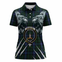 MacIntyre (McIntyre) Tartan Crest Women Polo Shirt Ferocious Lion Style