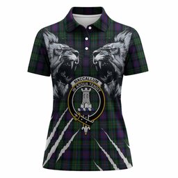 MacCallum (McCallum) Tartan Crest Women Polo Shirt Ferocious Lion Style
