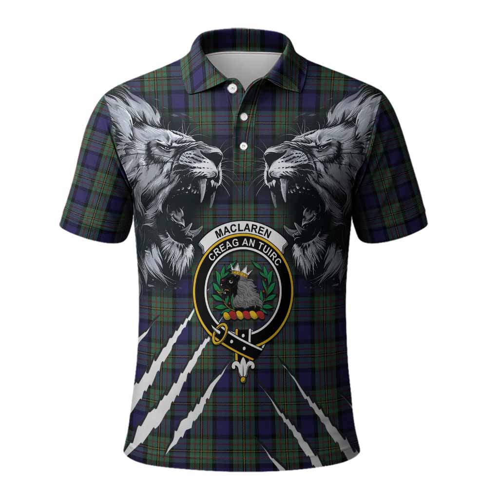 MacLaren (McLaren) Tartan Crest Polo Shirt Ferocious Lion Style