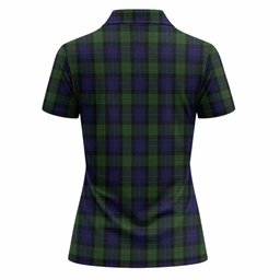Gunn Tartan Crest Women Polo Shirt Ferocious Lion Style