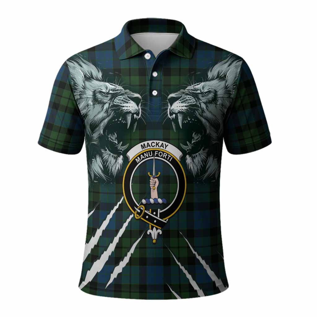 MacKay (McKay) Tartan Crest Polo Shirt Ferocious Lion Style