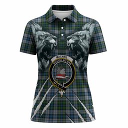MacNeil (McNeil) Tartan Crest Women Polo Shirt Ferocious Lion Style