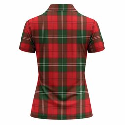 Gartshore Tartan Crest Women Polo Shirt Ferocious Lion Style