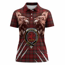 Stewart (Stuart) of Bute Tartan Crest Women Polo Shirt Ferocious Lion Style