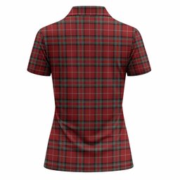 Stewart (Stuart) of Bute Tartan Crest Women Polo Shirt Ferocious Lion Style