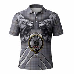 Tweedie Tartan Crest Polo Shirt Ferocious Lion Style