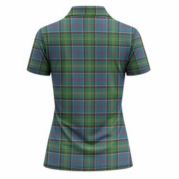 Whitelaw Tartan Crest Women Polo Shirt Ferocious Lion Style
