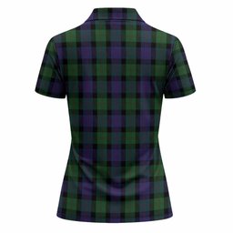 Blair Tartan Crest Women Polo Shirt Ferocious Lion Style