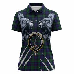 MacKinlay (McKinlay) Tartan Crest Women Polo Shirt Ferocious Lion Style