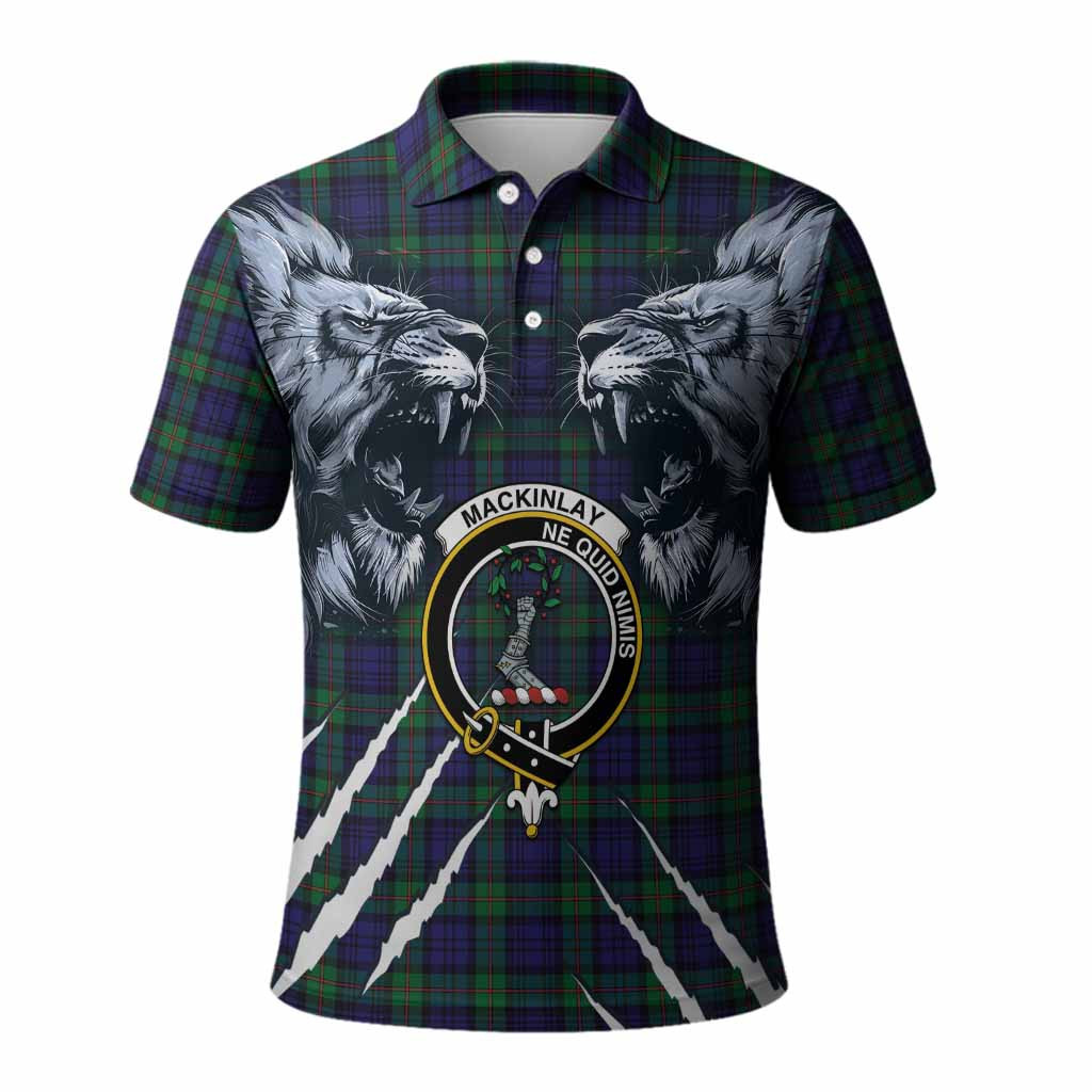 MacKinlay (McKinlay) Tartan Crest Polo Shirt Ferocious Lion Style