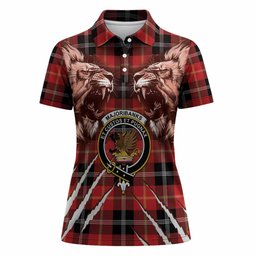 Majoribanks Tartan Crest Women Polo Shirt Ferocious Lion Style