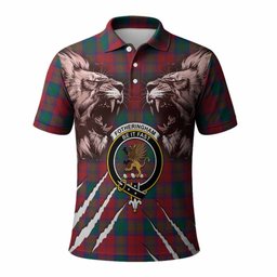 Fotheringham (Fotheringhame) Tartan Crest Polo Shirt Ferocious Lion Style
