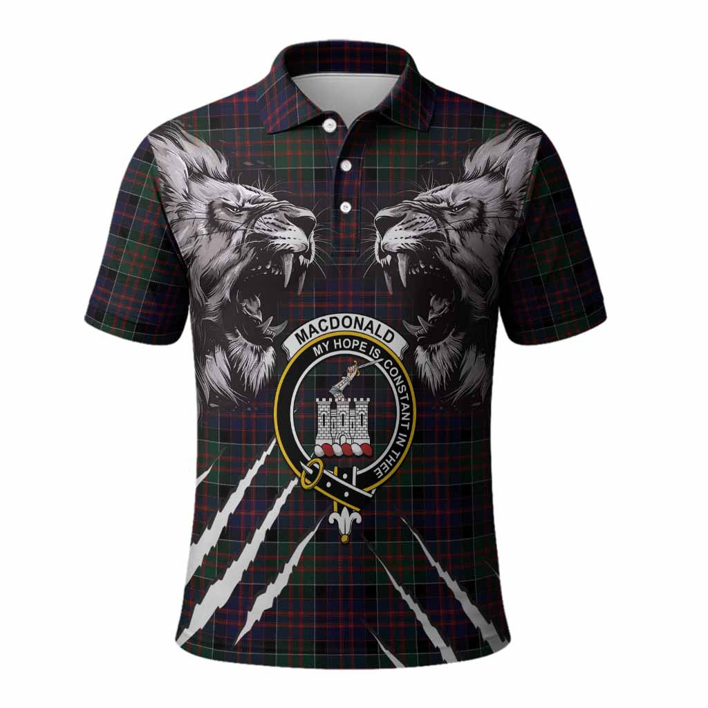 MacDonald (McDonald) of Clanranald Tartan Crest Polo Shirt Ferocious Lion Style