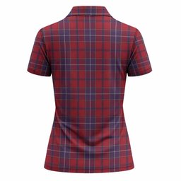 Wishart Tartan Crest Women Polo Shirt Ferocious Lion Style