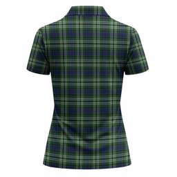 Purves Tartan Crest Women Polo Shirt Ferocious Lion Style