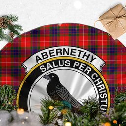 Abernethy Tartan Christmas Tree Skirt with Family Crest