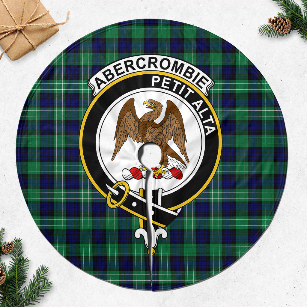 Abercrombie Tartan Christmas Tree Skirt with Family Crest