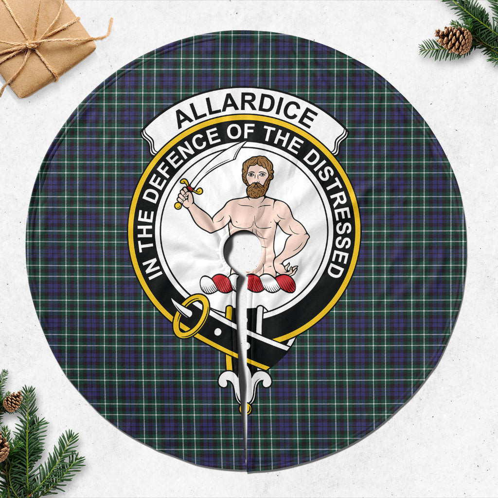 Allardice Tartan Christmas Tree Skirt with Family Crest