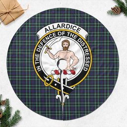 Allardice Tartan Christmas Tree Skirt with Family Crest