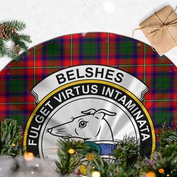 Belshes Tartan Christmas Tree Skirt with Family Crest