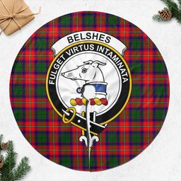 Belshes Tartan Christmas Tree Skirt with Family Crest