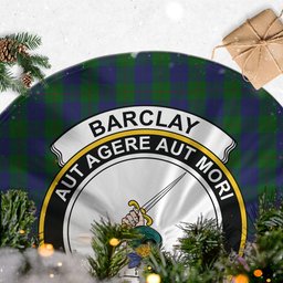 Barclay Tartan Christmas Tree Skirt with Family Crest