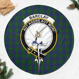 Barclay Tartan Christmas Tree Skirt with Family Crest